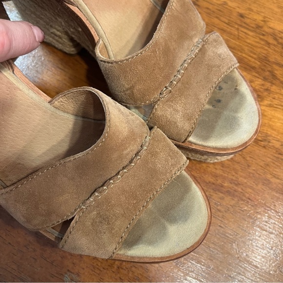 Ugg Carine suede leather platform espadrille sandals size 8 - Picture 10 of 10